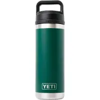 Yeti Rambler Bottle 18oz Chug Cap, Black Forest Green, termo con boquilla para beber, 532 ml