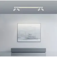 Paul Neuhaus Lámpara LED de techo Lines, 120 cm, blanca, CCT, control remoto