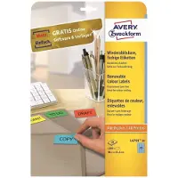 Avery Zweckform L4791-20 Etiquetas removibles A4 38,1 x 21,2 mm azul (1300 etiquetas)