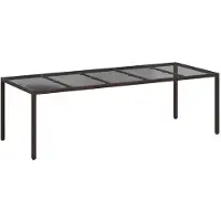 vidaXL : Mesa de jardín marrón de polirattan