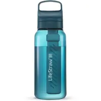 LifeStraw Go Laguna Teal GO-1L-TEAL BPA-Free Plastic, botella de agua con filtro de 2 fases, 1L