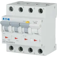 Eaton Interruptor diferencial/de fuga tipo A, 6kA, 16A/3 polos + neutro/30mA, mRB6-16/3N/B/003-A, 1 unidad.
