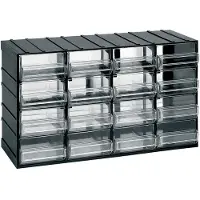 Artplast Cómoda con 16 cajones transparentes, sistema de almacenamiento modular transparente, ideal para espacios pequeños. - Art Plast