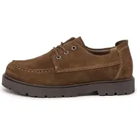 Birkenstock para hombre. 1031885 Zapatos de Piel Highwood Moc (Ajuste Regular) marrón (41), Plano, Ante, Cordones, Casual, outle