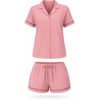 LEAFLETIC Pijama de pantalón corto 'Women’s Night Wear Short Set' altrosa