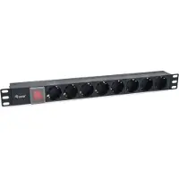 Equip 333286 Steckdosenleiste 19"(1HE)8fach IEC C14 1,8m Schalt. sw