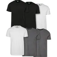 Urban Classics Camiseta gris / negro / blanco