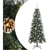 vidaXL Árbol de Navidad artificial, color verde, 150 cm, fabricado con PVC, plástico y acero