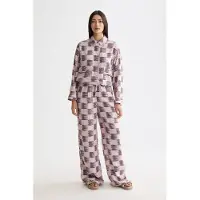 Scotch & Soda Eleni - High Rise Wide Leg Pyjama Pants Feather Block Talla: XL/30 | Pantalones Outlet | Mujer