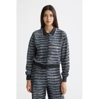 Scotch & Soda Lurex Jacquard Cardigan Charcoal Art Talla: S | Cárdigan Outlet | Mujer | Negro