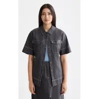 Scotch & Soda Patch Pocket Short Sleeve Shirt Charcoal Art Talla: 34 | Camisas Outlet | Mujer | Negro