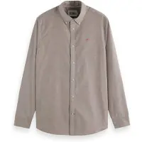 Scotch & Soda Solid Regular-fit Oxford Shirt Soft Silt Talla: XXL | Camisas Casuales Outlet | Hombre
