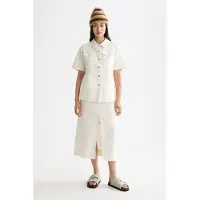 Scotch & Soda Patch Pocket Short Sleeve Shirt Eggnog Talla: 36 | Camisas Outlet | Mujer