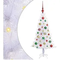 vidaXL Árbol de Navidad artificial, blanco, 120 cm, de PVC y acero
