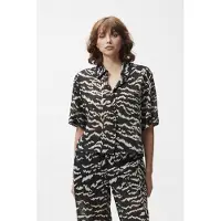 Catwalk junkie Short Sleeve Tiger Blouse Black Talla: 36 | Camisas Outlet | Mujer | Negro