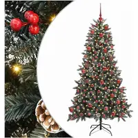 vidaXL Árbol de Navidad artificial, color verde, 180 cm, fabricado con PVC, plástico y acero