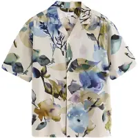 Next Camisa beige / beige claro / azul / verde moteado