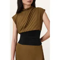 AllSaints Oakleigh Suede Belt Beige Talla: S/M | Cinturones Outlet | Mujer | Marrón