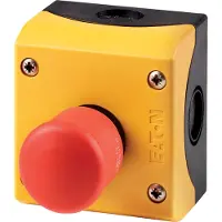 Eaton M22-PV/KC11/IY NOT- 216525. Botón HALT/AUS (parar/encender) de 38 mm de diámetro, entrada frontal. No especificado.