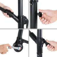 B2X Sombrilla LED solar para terraza, 330 cm, protección UV 30+, resistente al agua