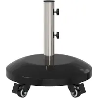vidaXL Soporte para parasol de granito con ruedas, para mástil de 40-50 mm, 29 kg, color