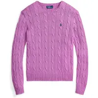 Ralph Lauren para mujer. 211971869511 Jersey de algodón en punto de ochos rosa (S), Casual, Manga larga, outlet 2026.