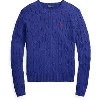 Ralph Lauren para mujer. 211971869509 Jersey de algodón en punto de ochos azul (M), Casual, Manga larga, outlet 2026.