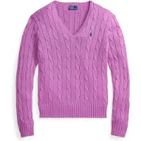 Ralph Lauren para mujer. 211971870513 Jersey de algodón en punto de ochos rosa (M), Casual, Manga larga, outlet 2026.