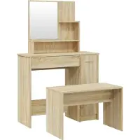 Syfax Juego de tocador color roble Sonoma 86,5x35x136 cm