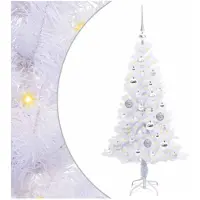 vidaXL Árbol de Navidad artificial, blanco, 120 cm, de PVC y acero