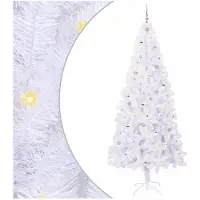 vidaXL Árbol de Navidad artificial, blanco, 240 cm, de PVC y acero