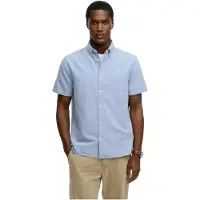 Superdry para hombre. M4011101A Camisa Preppy Oxford azul (XXL), Casual, Algodón, Manga corta, outlet 2026.