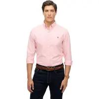 Superdry para hombre. M4011037A Camisa Classic Oxford L/S rosa (S), Algodón, Clásico, Manga larga, outlet 2026.