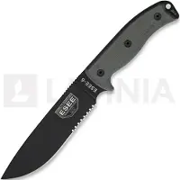 ESEE Model 6 Serrated 6S cuchillo de supervivencia con funda negra + clip de cinturón