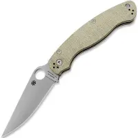 Spyderco Navaja Military 2 Cru-Wear, Brown Canvas Micarta