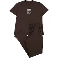 Trendyol Pijama largo marrón / blanco