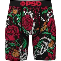 PSD Calzoncillo boxer 'Eternal Roses' verde hierba / rojo oscuro / negro / blanco