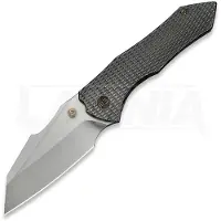 We Knife Navaja High-Fin XL, Diamond Pattern Polished Ti, Satin