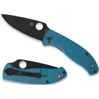 Spyderco Navaja Tenacious Blue Ti, negro