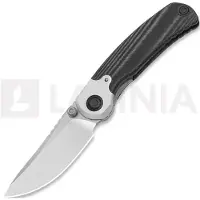 Kizer Cutlery Navaja Pioneer Drop Point, Black Micarta & Aluminum, Stonewash