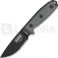 ESEE Model 3, serrated, black/black, black plastic sheath, nylon sheath
