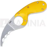CRKT Cuchillo Bear Claw, hoja dentada, amarillo