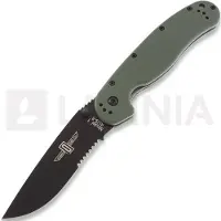 Ontario Navaja RAT-1, verde/negro, hoja dentada