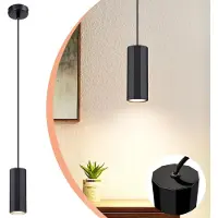 ZMH Lámpara colgante , color negro, metal, una luz. Lámpara colgante moderna de estilo industrial, con casquillo GU10, ideal para salón, comedor, cocina o dormitorio
