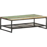 Syfax Mesa de centro de madera maciza reciclada 110x60x35 cm