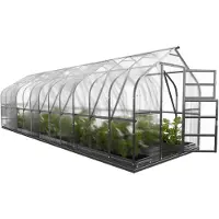 BAUMERA Invernadero KLASIKA STANDART 20 (2,5 x 8 metros) con base, fabricado con policarbonato de 6 mm y equipado con ventanas superiores con apertura automática.