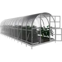 BAUMERA Invernadero KLASIKA 24 (3x8 metros) con cimientos y paneles de policarbonato de 6 mm