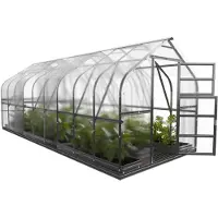 BAUMERA Invernadero KLASIKA STANDART 15 (2,5 x 6 metros) con base, fabricado con policarbonato de 6 mm y equipado con ventanas superiores con apertura automática.