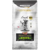 Biofeed Euphoria, alimento seco para perros adultos de tamaño mediano y grande, sabor a pavo y cordero - 12 kg
