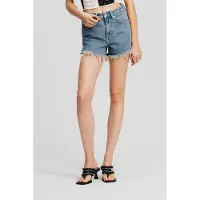Karl Lagerfeld Frayed Denim Short Tinted Washed Mid Blue Talla: W26 | Pantalones Cortos Outlet | Mujer | Azul